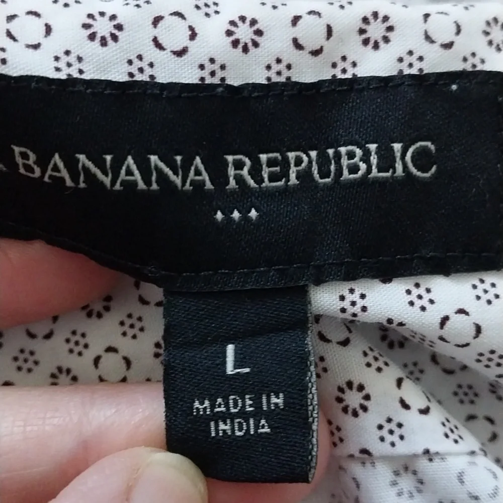 Bananas Republic Men's Short Sleeve Button-down Shirt size Large